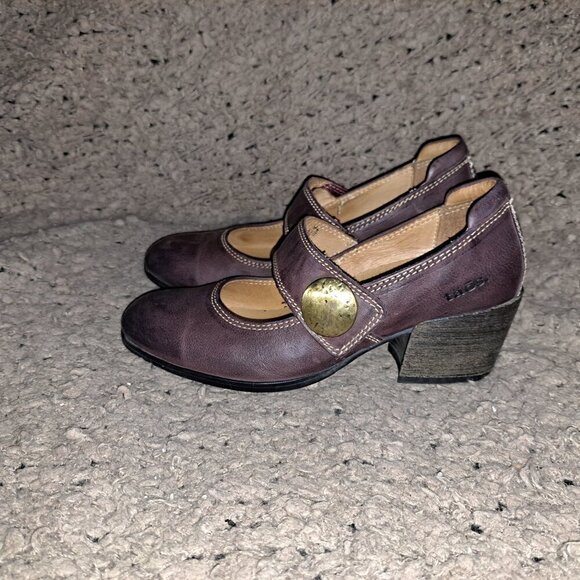 TAOS-Stage Mary Jane Heels-Oxblood Ombre Leather-Hook Loop-Sz 37-Near Mint - Picture 2 of 8